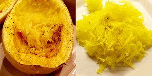 Oven baked spaghetti squash