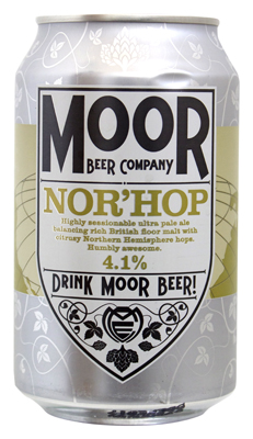 Can of moor brewing nor hop pale ale