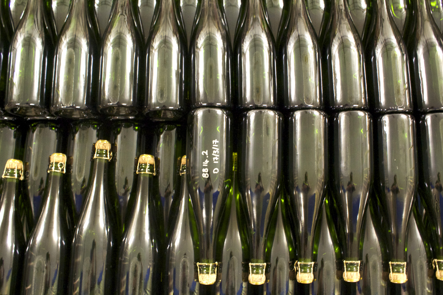 sparkling wine bottles at langham estate