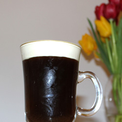 Irish coffee with cream