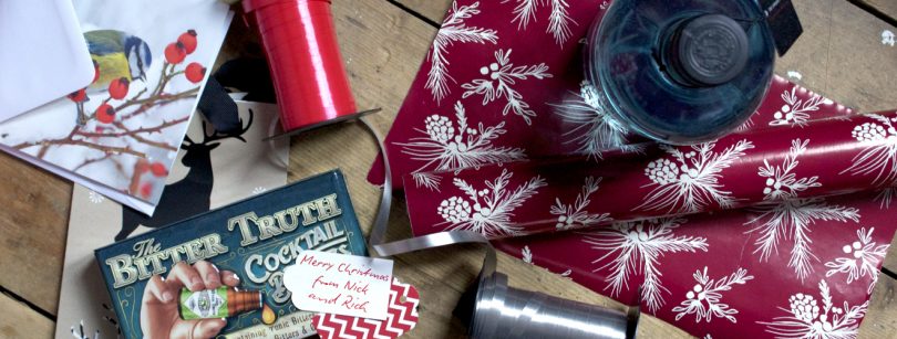 wrapping paper gin bottle gift guide